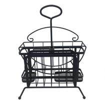 Suporte Pratos E Talheres Ferro 28x21x32cm Preto - L Hermitage