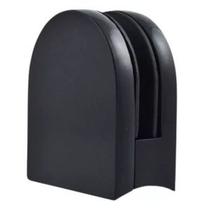 Suporte presilha curva para corrimão de escada tubo 2" / vidro preta