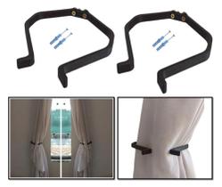Suporte Presilha Para Prender Cortina No Canto Parede 2pç