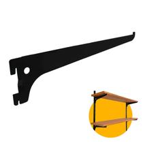 Suporte Preto de 40 Cm Sem Aba Para Trilho Cremalheira Suporte Preto de 40 Cm Sem Aba Para Trilho Cremalheira