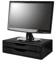 Suporte Preto Para Monitor 2 Gavetas