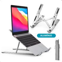 Suporte Profissional Dobrável Para Notebook Aluminio Prateado