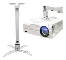 Suporte Projetor De Teto Parede Datashow Universal Regulável Cor Branco