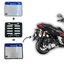 Suporte Protetor Quadrado Para Placa de Moto De Plástico