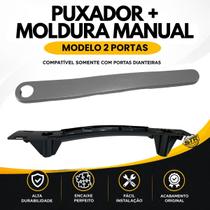 Suporte Puxador Interno modelo 2 portas e Acabamento Moldura Manual Novo Uno Vivace Fiat 2011 até 2022