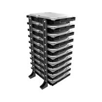 Suporte Rack Externo Vertical Até 10 Hd e ssd Organizador Mesa