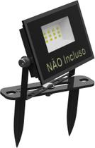 Suporte refletor preto 2 espetos estacas chão jardim Suporte refletor preto 2 espetos estacas chão jardim