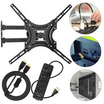 Suporte Retrátil TV 32 55 Polegadas Móvel Inclinável + Cabo HDMI 2 Metros E Extensão 4 Saídas Suporte Retrátil TV 32 55 Polegadas Móvel Inclinável + Cabo HDMI 2 Metros E Extensão 4 Saídas