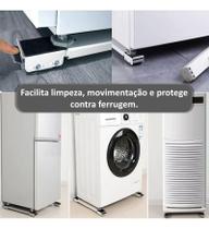 Suporte Rodinhas Ajustável Base Máquina Lavar Móveis Freezer Nota Fiscal