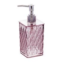 Suporte sabonete líquido detergente saboneteira banheiro luxo tampa dispenser rosa glamour Plasutil