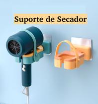 Suporte Secador De Cabelo Parede Adesivo Banheiro Organizador De Fios Porta Ajustavel Giratorio 360 - Nibus