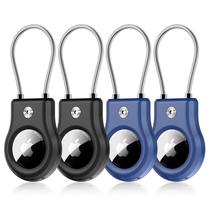 Suporte seguro AirTag FlyCoco, pacote com 4, com cabo de fio preto e azul Suporte seguro AirTag FlyCoco, pacote com 4, com cabo de fio preto e azul