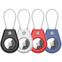 Suporte seguro AirTag SkyArmor com cabo de fio, pacote com 4 - preto/branco/vermelho/azul