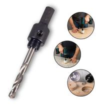 Suporte Serra Copo 14 a 30mm Broca Piloto 3/8" Guia Aço Rápido Encaixe SDS Plus Sextavado Bimetal