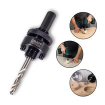 Suporte Serra Copo 32 a 210mm Broca Piloto 7/16" Guia Aço Rápido Encaixe SDS Plus Sextavado Bimetal