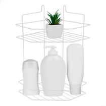 Suporte shampoo cantoneira duplo branco Suporte shampoo cantoneira duplo branco