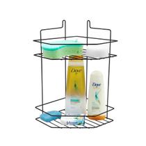 Suporte Shampoo Cantoneira Duplo Preto - Organize Seu Banheiro com Estilo Moderno e Prático