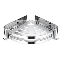 Suporte Shampoo De Canto Parede Banheiro Aço Inox - Cromado