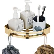 Suporte Shampoo De Canto Parede Banheiro Aço Inox Dourado Wbcom