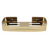 Suporte shampoo retangular parede banheiro Aço inox Dourado Suporte shampoo retangular parede banheiro Aço inox Dourado