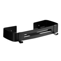 Suporte Shampoo Retangular Parede Banheiro Aço Inox - Preto