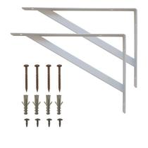 Suporte Simples para Prateleira Mão Francesa Branco Kit 2 unidades