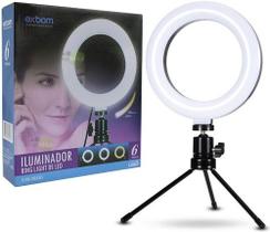 Suporte Smartphone Exbom Iluminador Ring Light 14" 240 Leds 3200k 5600k Flexivel Ilum-r14w25