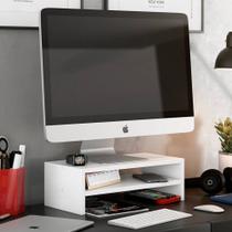 Suporte Stand Base Para Tela Monitor Laptop Soft Elevado 45cm em MDF com 01 Prateleira - Desk Design