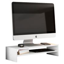 Suporte Stand Base Para Tela Monitor Laptop Soft Elevado 65cm em MDF com 01 Prateleira - Desk Design