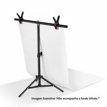 Suporte T para Fundo Infinito de PVC 70x75cm TPFoto Ajustavel com 2 Grampos Clamp