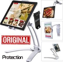 Suporte Tablet Celular Apoio iPad Kindle Mesa Parede Ajustável Giratório Articulado Universal Dobrável Videoconferência