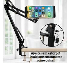 Suporte Tablet Mesa Microfone Articulado 360 Preto Suporte Tablet Mesa Microfone Articulado 360 Preto