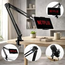 Suporte Tablet Mesa Microfone Articulado 360 Preto Suporte Tablet Mesa Microfone Articulado 360 Preto