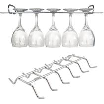 Suporte Taças Cromado 35cm E Suporte Xícaras Para Fixar