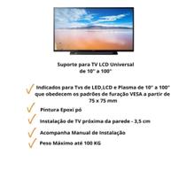 Suporte Televisão Led, Lcd, Plasma Universal De 10 A 100 Suporte Televisão Led, Lcd, Plasma Universal De 10 A 100