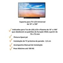 Suporte Televisão Led, Lcd, Plasma Universal De 10 A 100