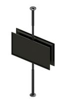 Suporte teto ao chão para 2 TVs, monitores 10" a 55"