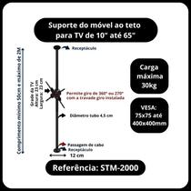 Suporte teto ao móvel para TVs, monitores 10" a 65" Suporte teto ao móvel para TVs, monitores 10" a 65"
