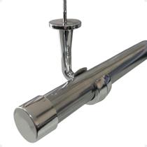 Suporte Teto Pvc Varão Simples 28mm Ponteira Inclusa Ilhós argola cortina Kit 1/2/3/4/5/6 Un