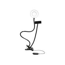 Suporte tipo Ring Light ajustável com Clip Fixador USB - AC369