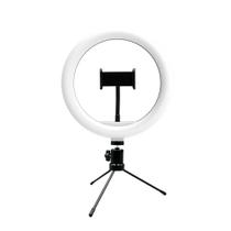 Suporte tipo Ring Light Livestream 10 Polegadas com Tripé Ajustável USB - AC370 Suporte tipo Ring Light Livestream 10 Polegadas com Tripé Ajustável USB - AC370