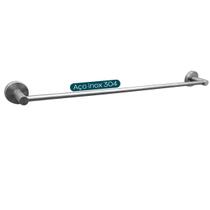 Suporte Toalha Banheiro Inox Escovado Porta Toalha de Banho Barra Simples Toalheiro Reto Lavabo Suporte de Parede Aço Inox 304 Acessorio Banheiro