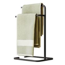 Suporte Toalha Duplo Para Banheiro Capri Preto - Loja Sheep Suporte Toalha Duplo Para Banheiro Capri Preto - Loja Sheep