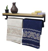 Suporte Toalheiro p/ Toalha de Banho Prateleira Parede 60cm