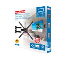 Suporte Tri Articulado TV Smart 10 à 60 em Aço carbono Reforçado BRA4.0 Brasforma