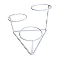 Suporte Triangulo de Mesa para 3 Vasos 11 Branco - JC JARDIM