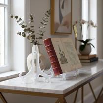 Suporte tripe de acrilico para pratos ou azulejo com 2 pecas 21,8 cm decorativo r.02279