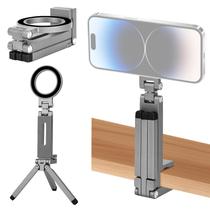 Suporte Tripé Magnético para Celular, Suporte Portátil Dobrável em Liga de Alumínio com Rosca de 1/4 Polegada para Gravação de Vídeo, Vlogging e Criação de Conteúdo Suporte Tripé Magnético para Celular, Suporte Portátil Dobrável em Liga de Alumínio com Rosca de 1/4 Polegada para Gravação de Vídeo, Vlogging e Criação de Conteúdo