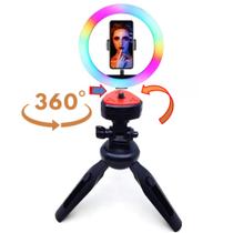 Suporte Tripé Para Celular Anel de LED Comeras Fotografia Ajustável 22.5cm SH1019 Suporte Tripé Para Celular Anel de LED Comeras Fotografia Ajustável 22.5cm SH1019