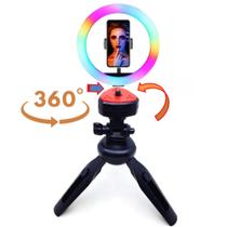 Suporte Tripé Para Celular Anel de LED Comeras Fotografia Ajustável 22.5cm SH1019 - 1Shop